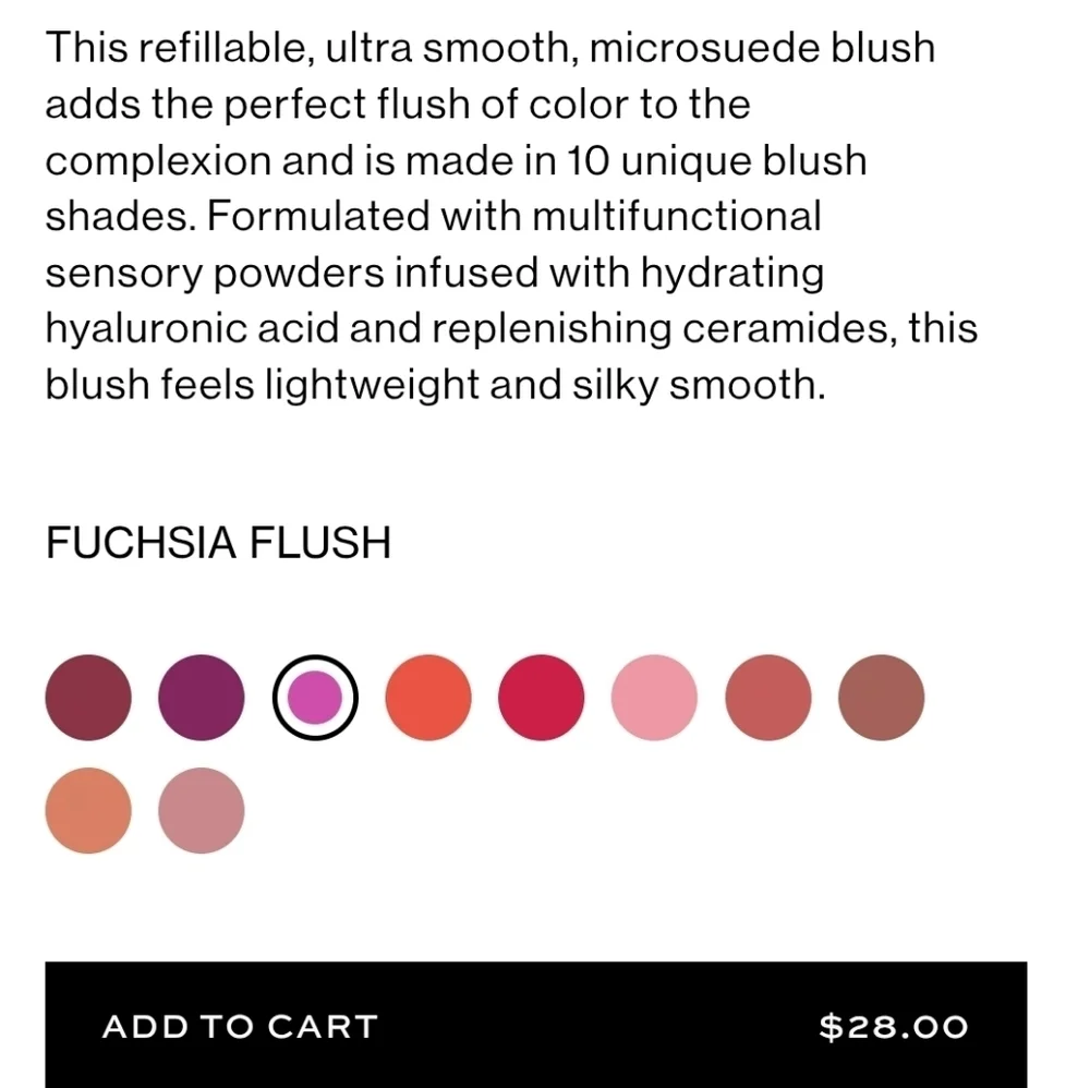 MAKE Beauty FUCHSIA FLUSH Skin Mimetic Microsuede Blush | NEW | Refillable